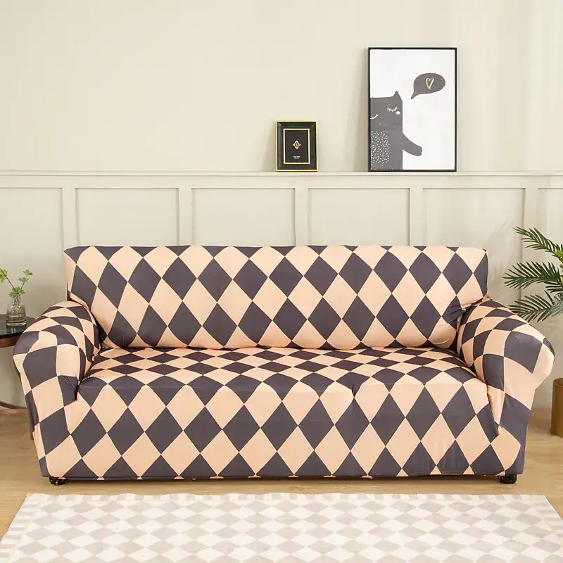 Stretch Sofa Cover Slipcover Geometric Pattern