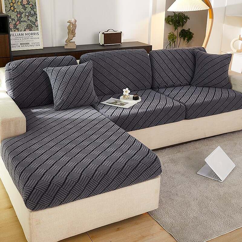 Textured Stretch Sofa Seat Cushion Cover Slipcover