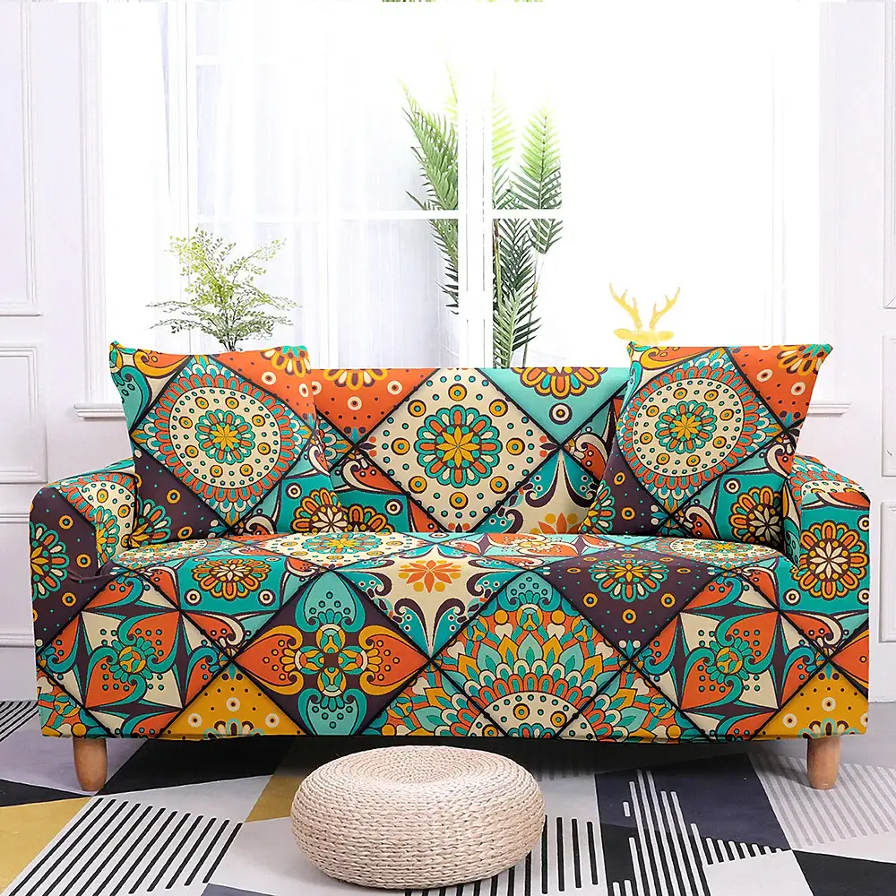 Stretch Sofa Cover Slipcover Boho/Flower Pattern AJ