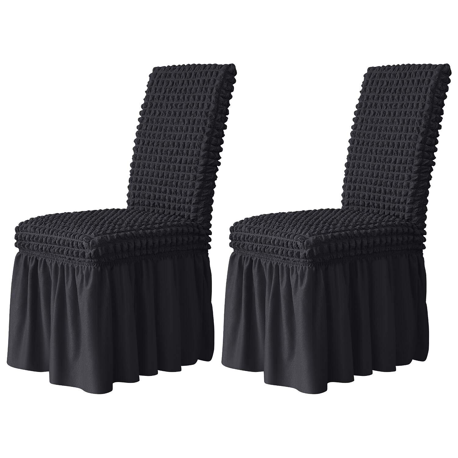 2 Pcs Chair Covers with Skirt Parsons Chair Slipcovers