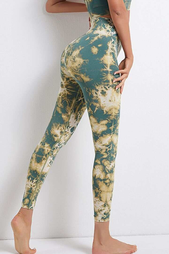 Tie Dye Elastic High Waist Sports Leggings