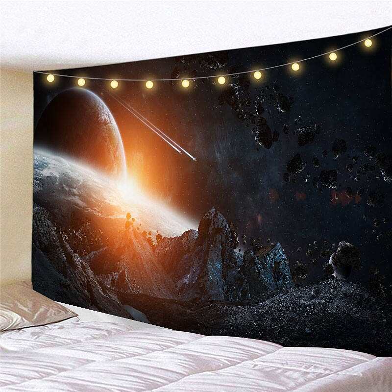 Landscape LED Lights Wall Tapestry Art Decor Galaxy Universe Print