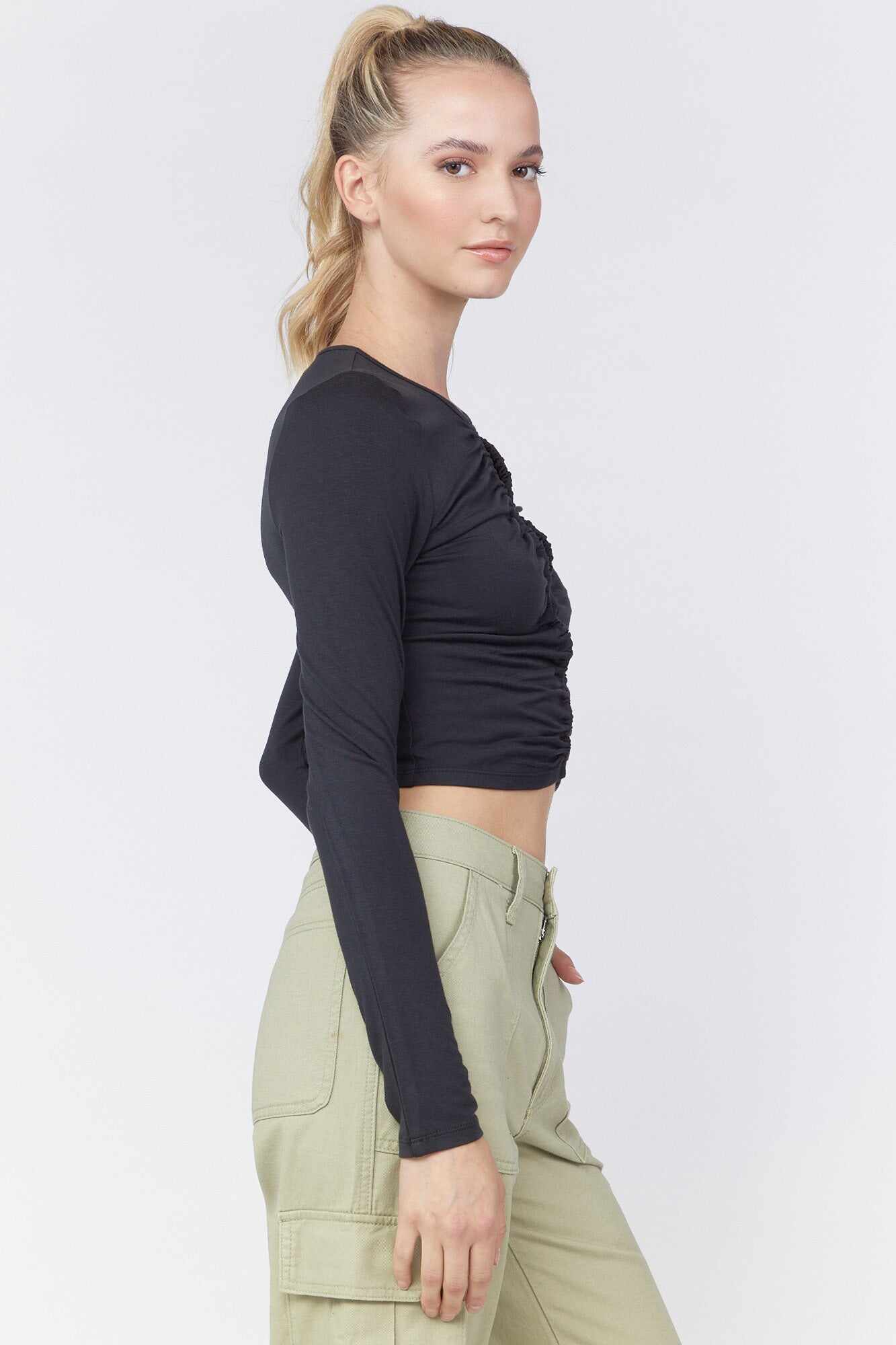 Women Apparel | Cutout Crop Top Light Grey Forever21 - IL14264