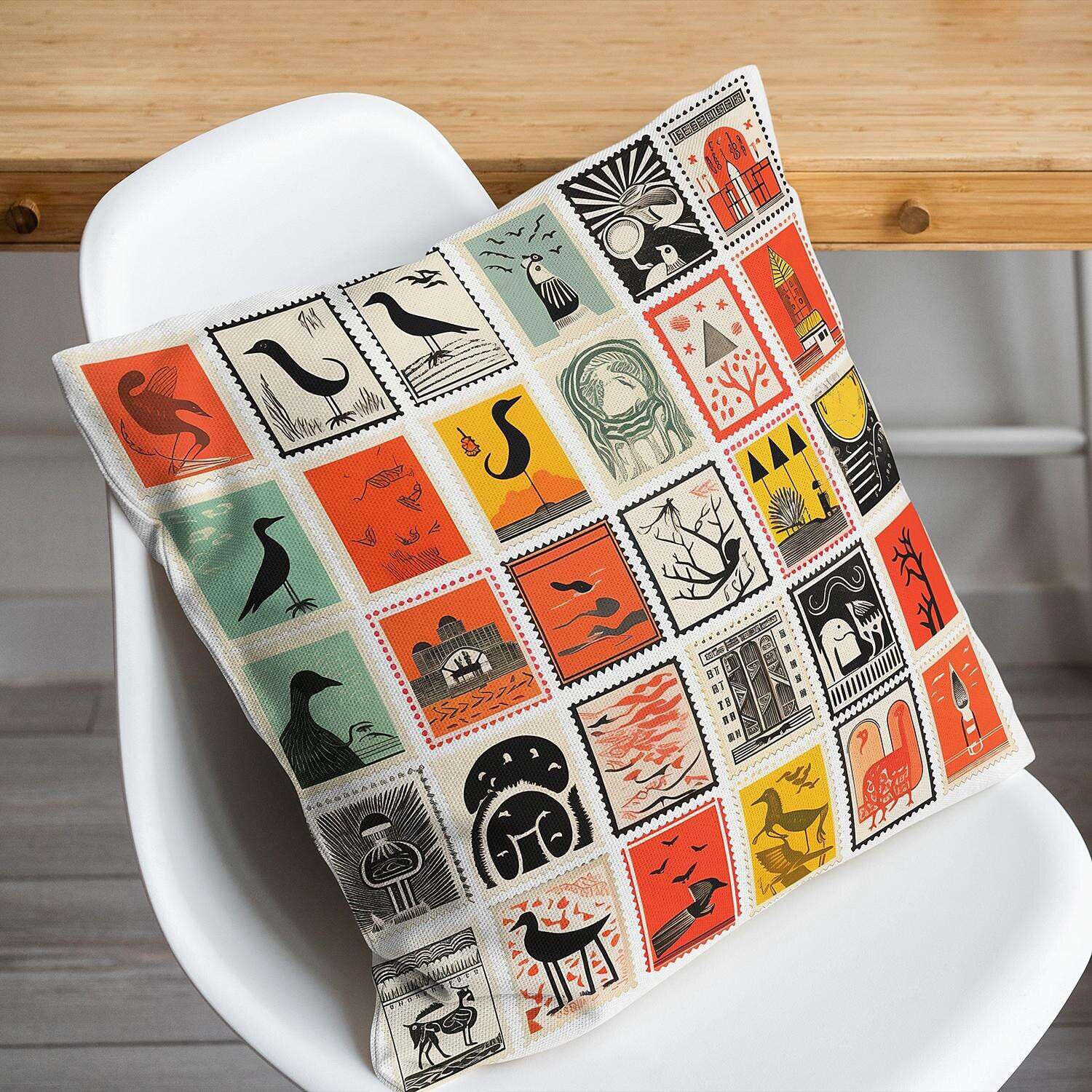 Stamp Collection Pillow Cover 1PC