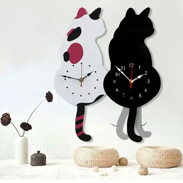 (❤️2023 Early Christmas Sale-49% OFF❤️)Nordic Cat Wagging Tail Wall Clock