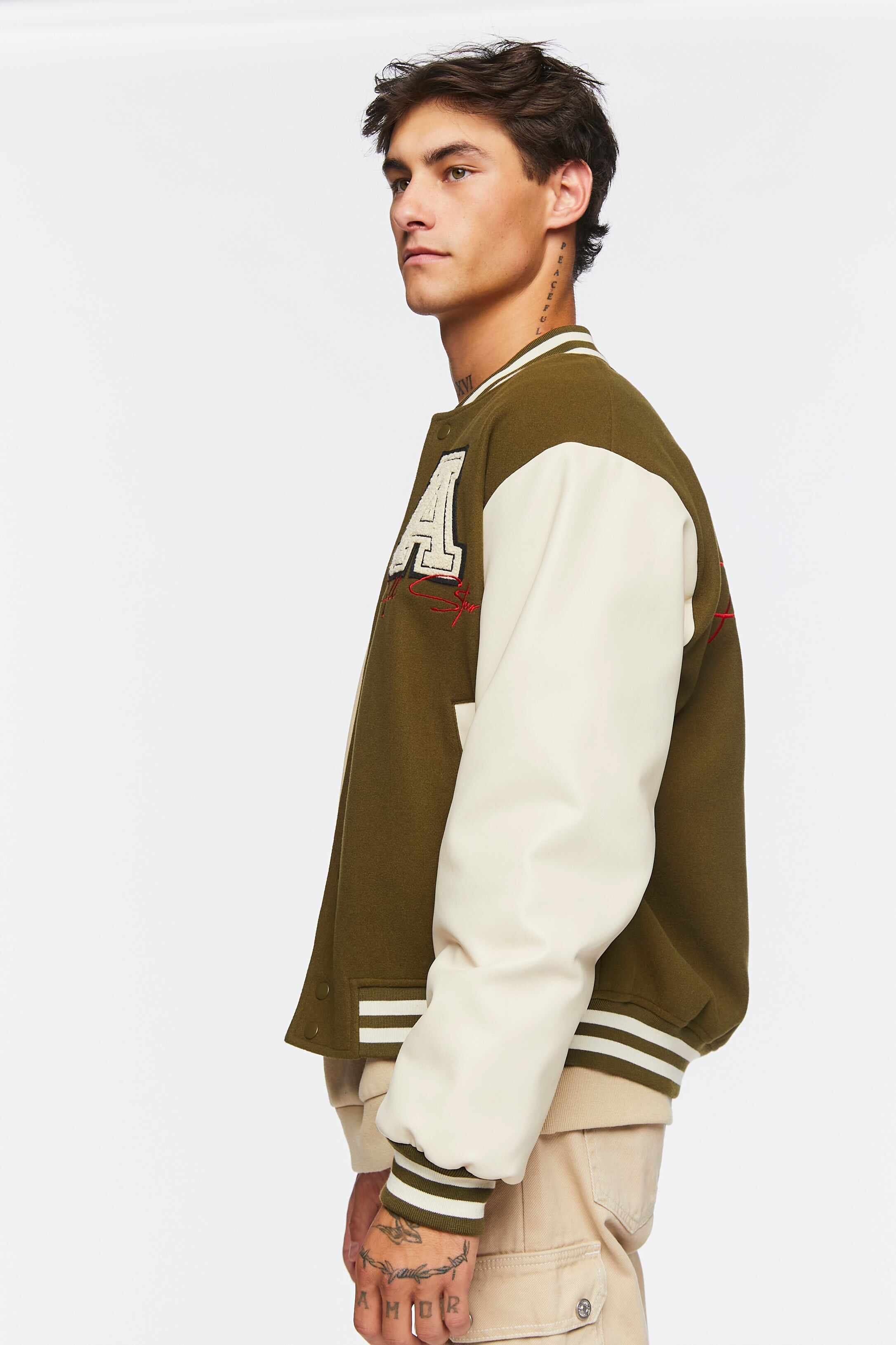 Men Apparel | All Star Varsity Jacket Dark Green Forever21 - XH21079