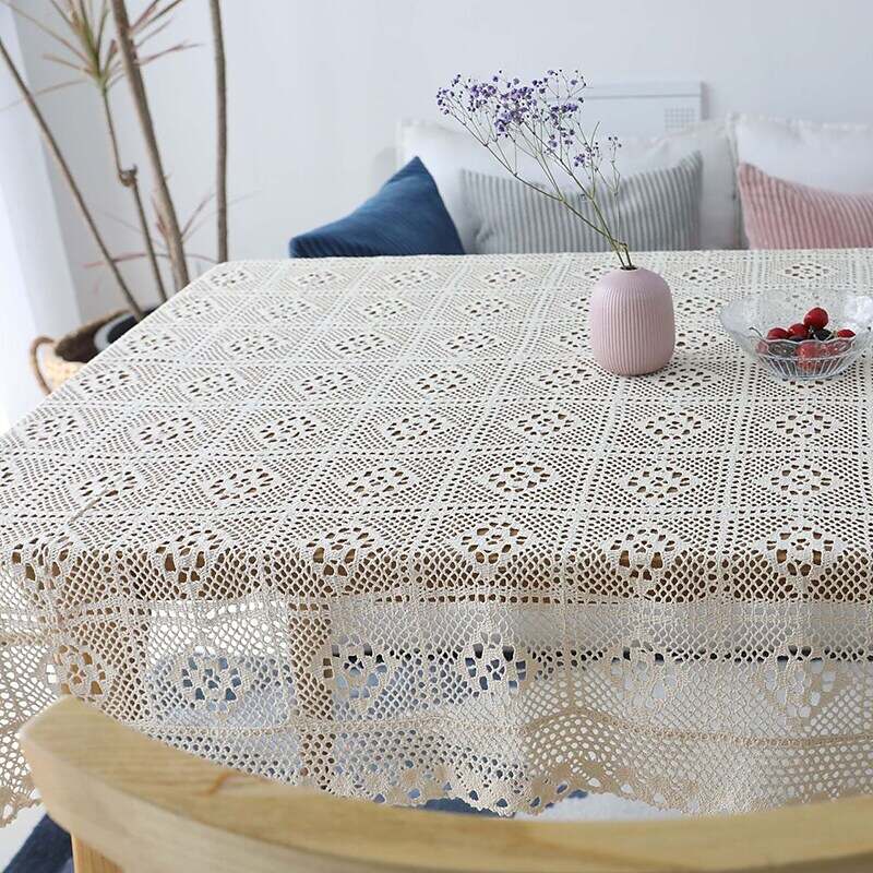 Round Tablecloth,Stain Resistance Cotton Lace Table Cloth