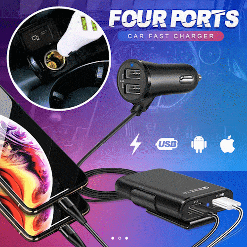 🔥Last Day Promotion 49% OFF - Four Ports Car Fast Charger (BUY 3 SAVE 15% & FREE SHIPPING)