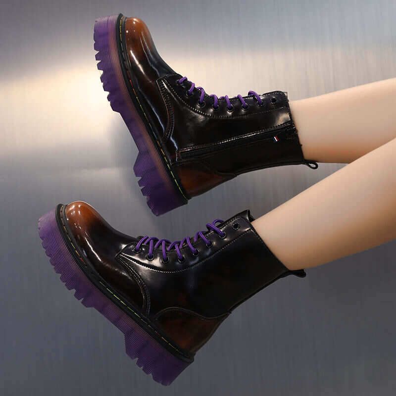 Fashion Trend Platform Leather Boots