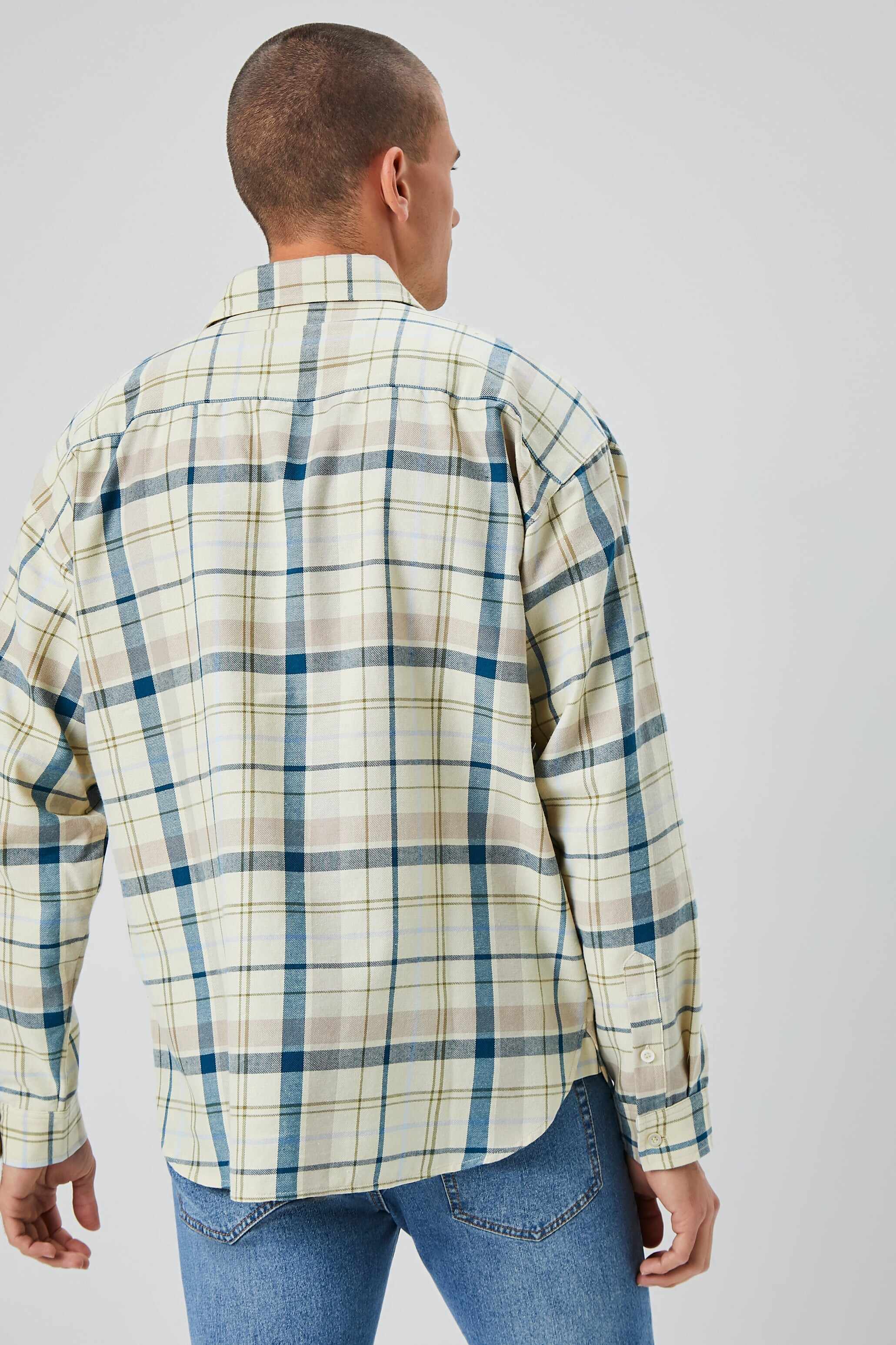 Men Apparel | Plaid Linen-Blend Shirt Taupe Forever21 - NP82776