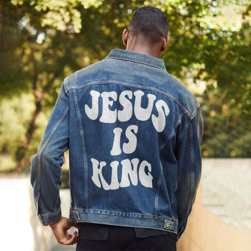 Jesus Is King Print Men's Jacket