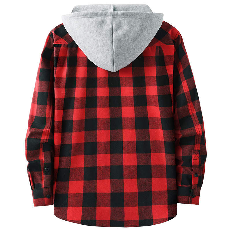 plaid hooded jacket - Buy 3 and get free shipping