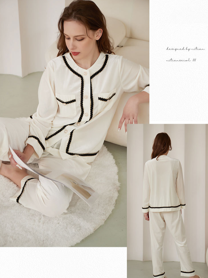 Regular Fit Pleuche Casual Long Sleeve Pajama Set