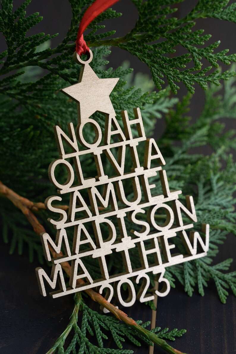 Family Christmas Ornament - Personalized Ornament With Names - Christmas Tree Ornament