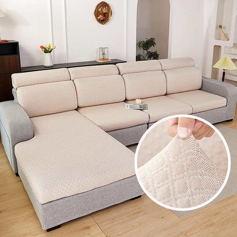 3D Doudou Grid Sofa Seat Cushion Cover Chair Cover Stretch Washable