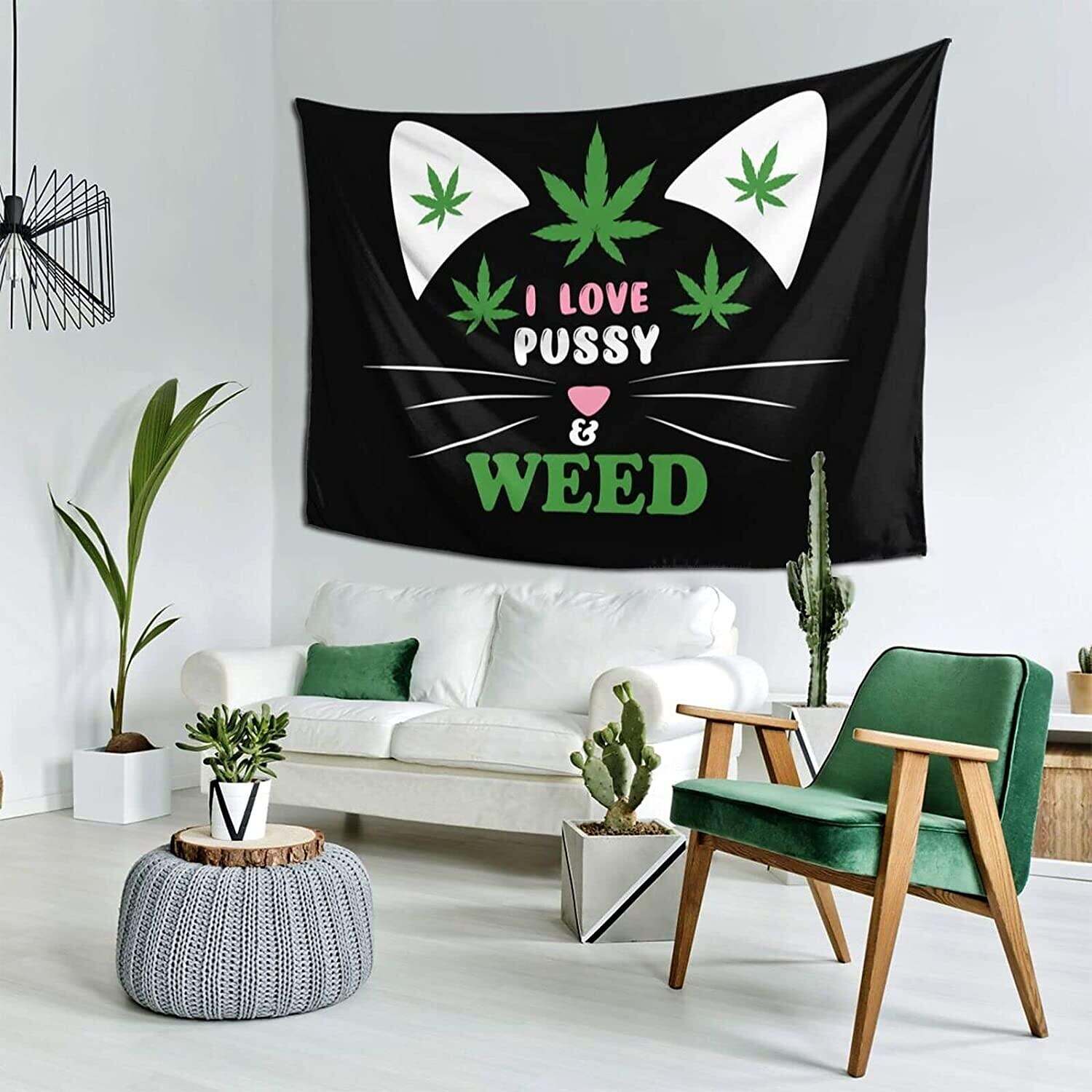 Weed Wall Tapestry Trippy Art Decor Photograph Backdrop