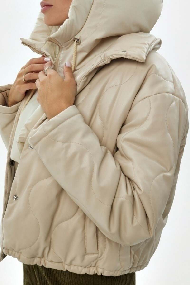 Cream White Casual Solid Patchwork Zipper Hooded Collar Outerwear