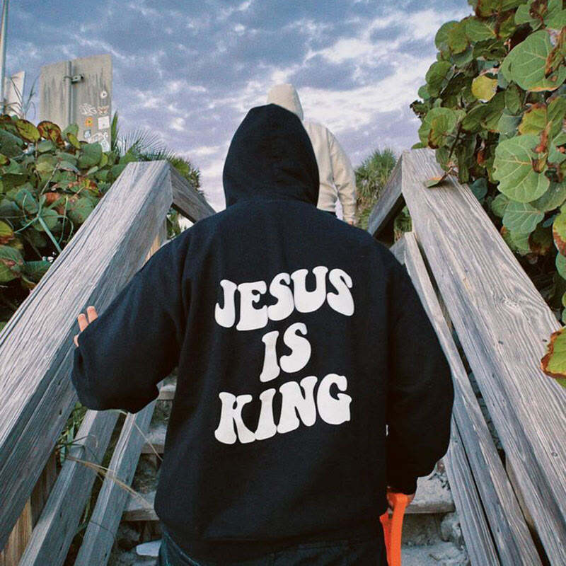 Jesus Is King Print Men's Hoodie