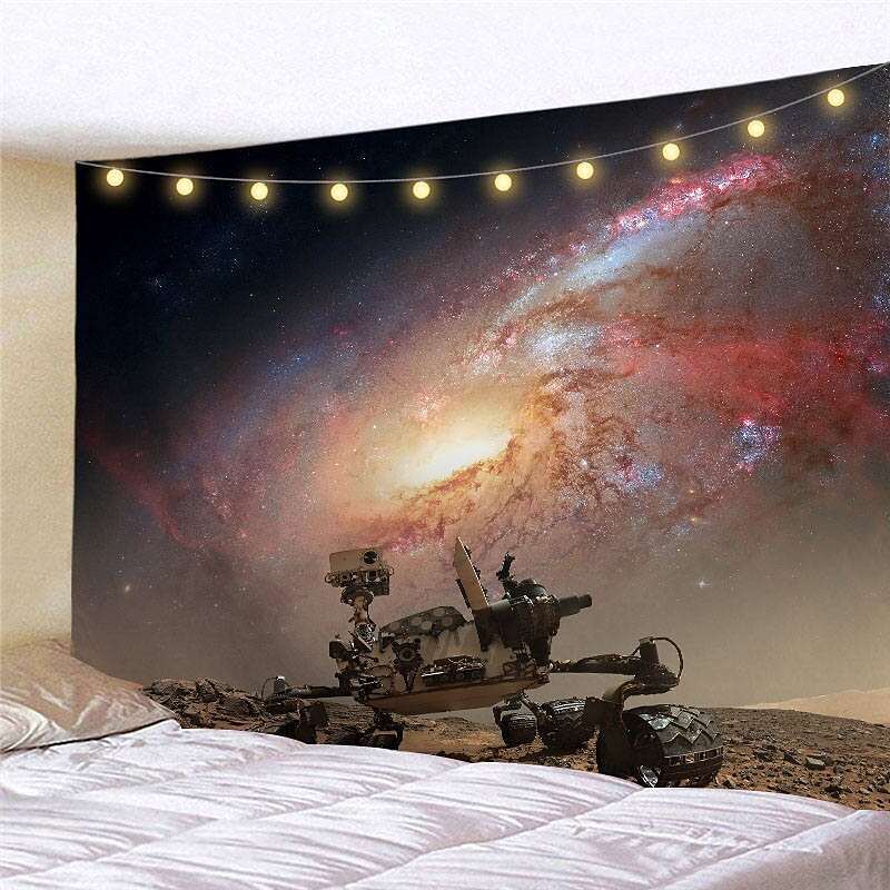 Landscape LED Lights Wall Tapestry Art Decor Universe Sky Moon Print