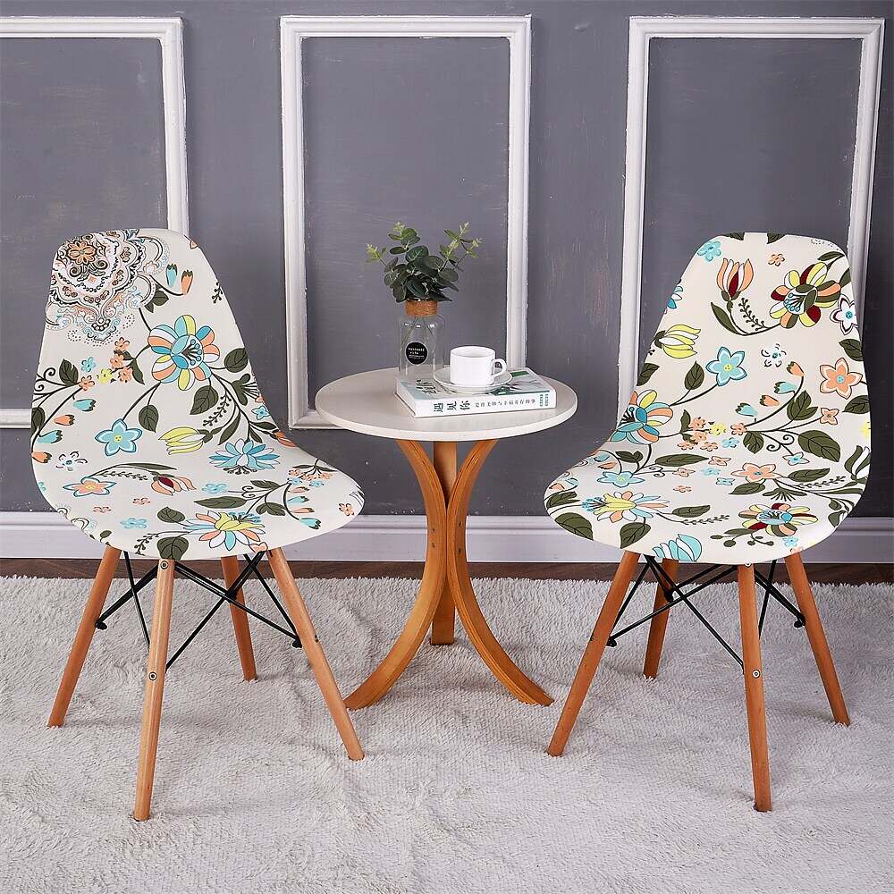 Shell Chair Cover Mid Century Modern Style Parson