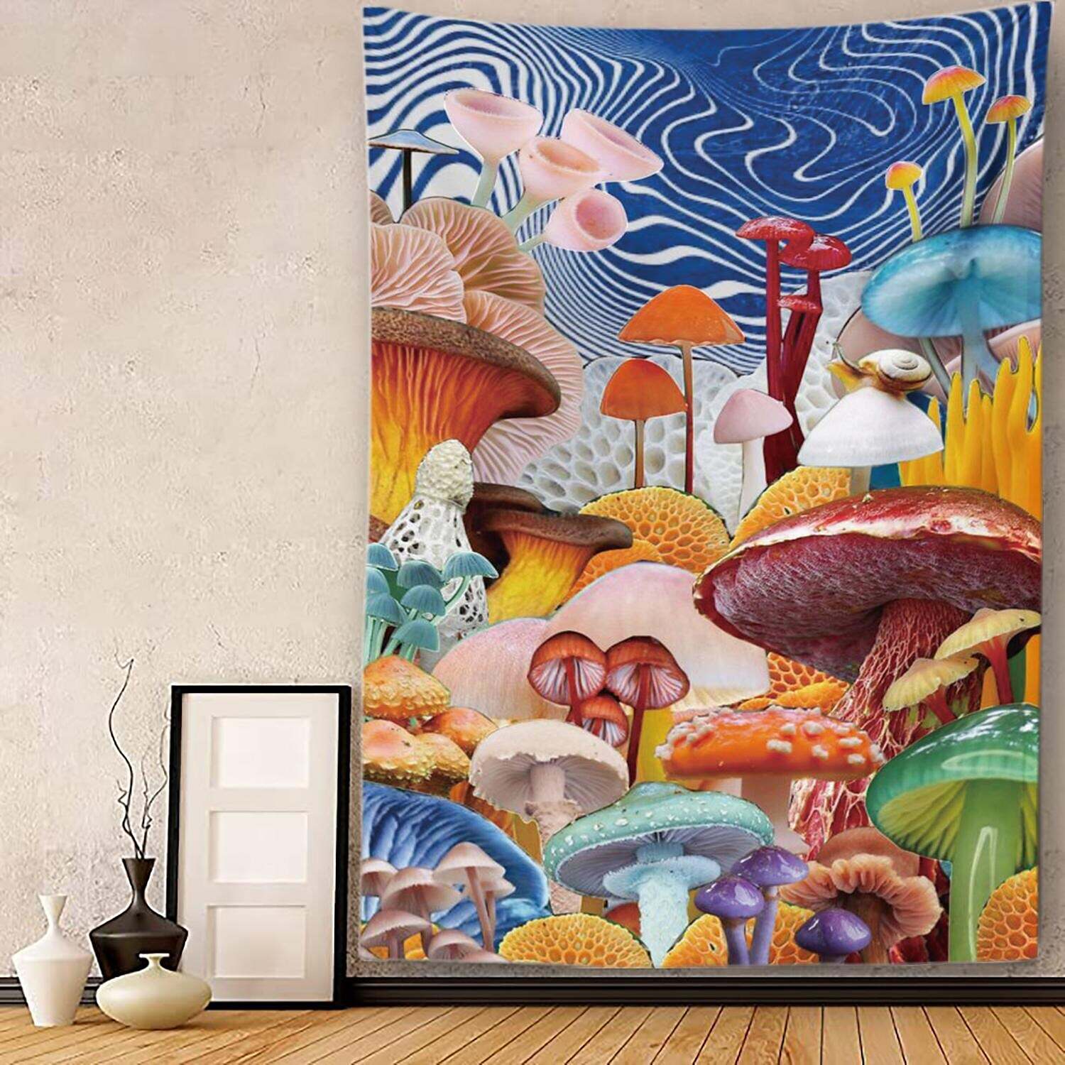 Trippy Mushroom Wall Tapestry Art Decor