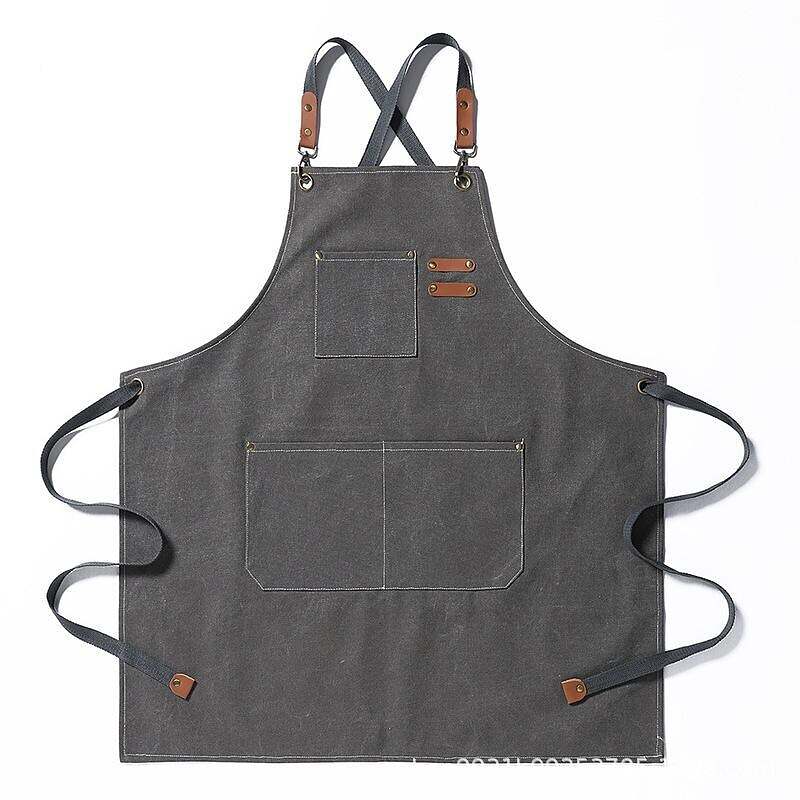 Chef Apron Black for Men Women with Pocket