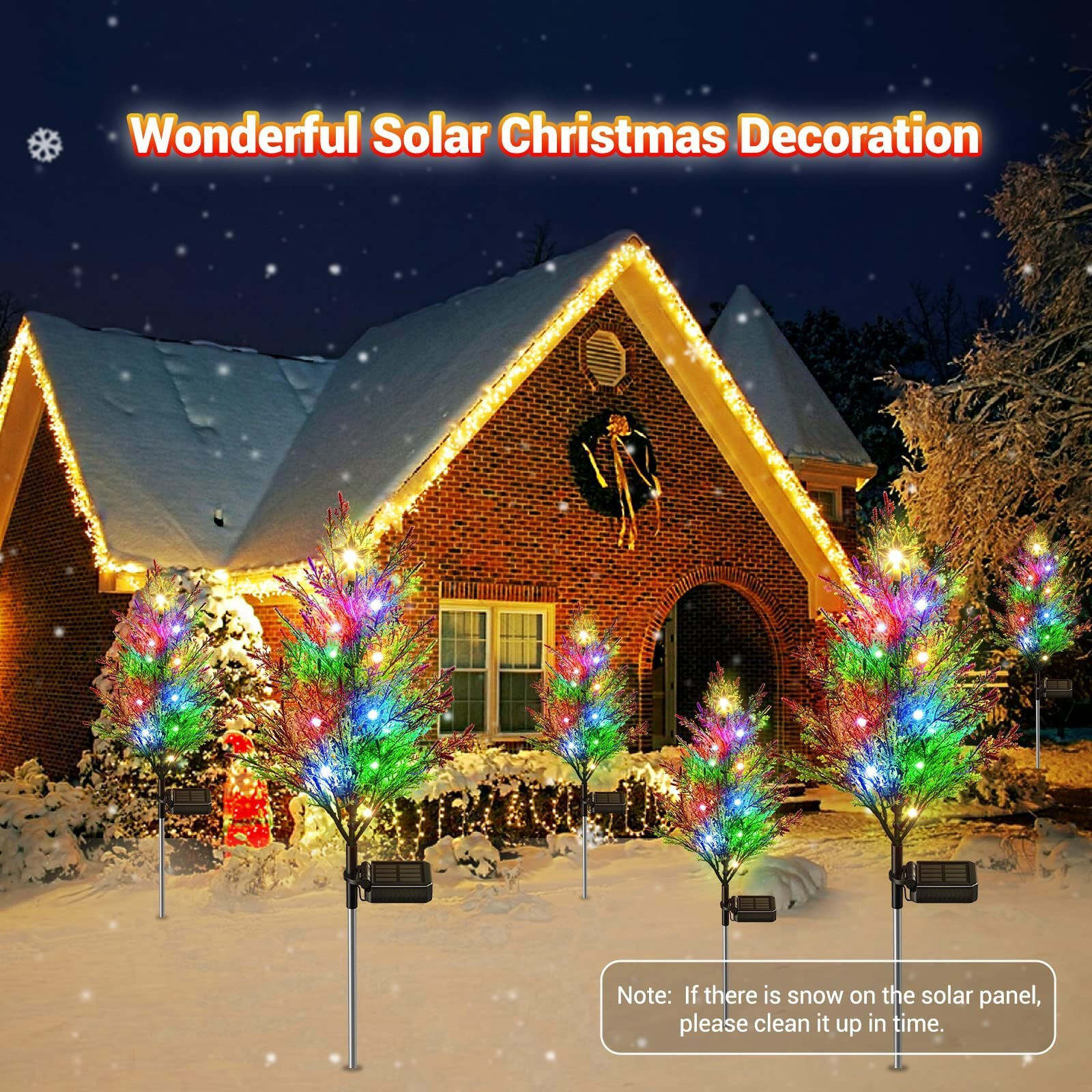 Solar Christmas LED Colored Pine and Cypress Tree Light