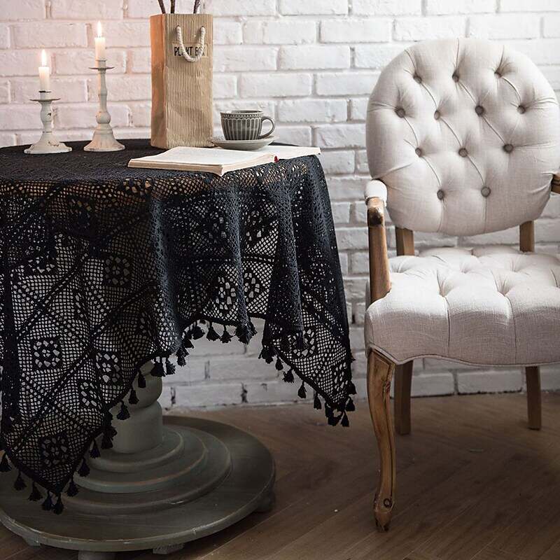 Round Tablecloth,Stain Resistance Cotton Lace Table Cloth