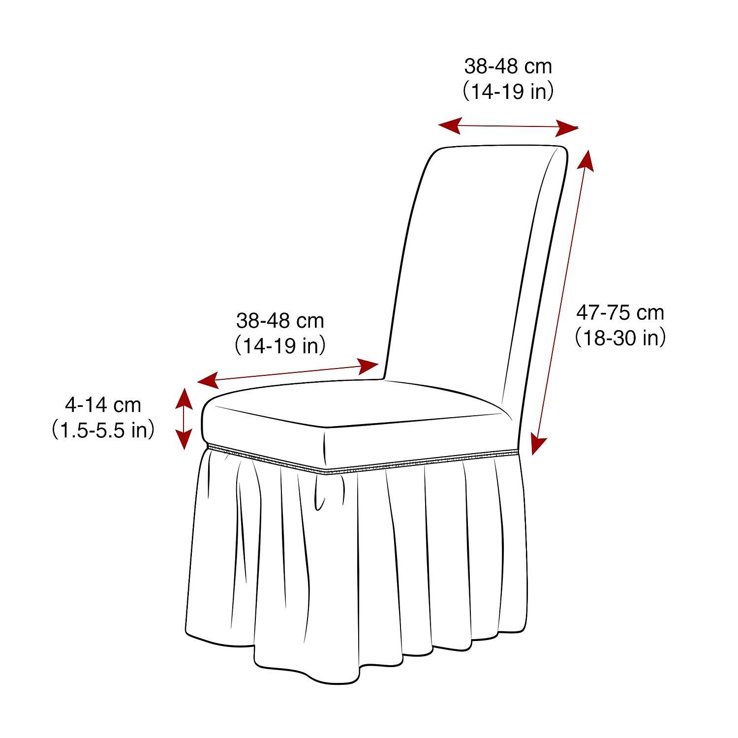 2 Pcs Chair Covers with Skirt Parsons Chair Slipcovers