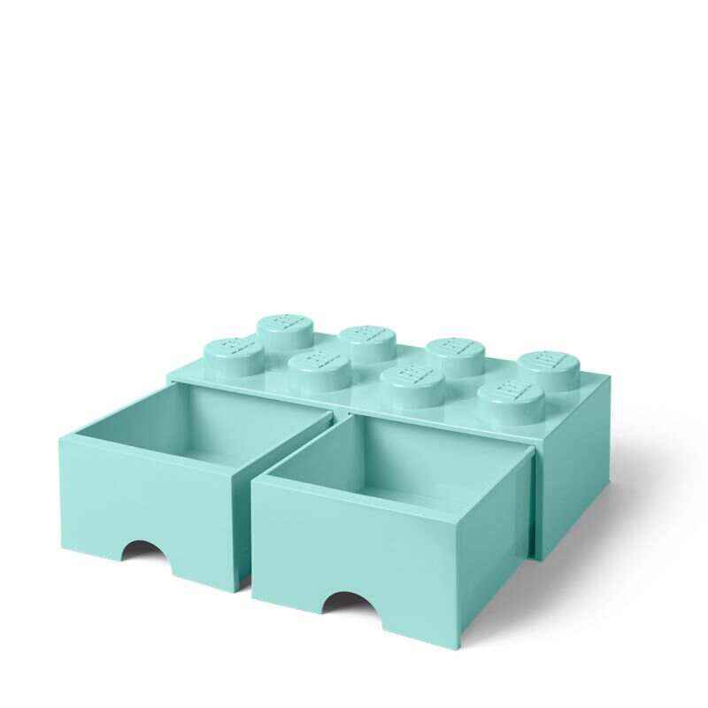 LEGO 8-Stud Aqua Light Blue Storage Brick Drawer