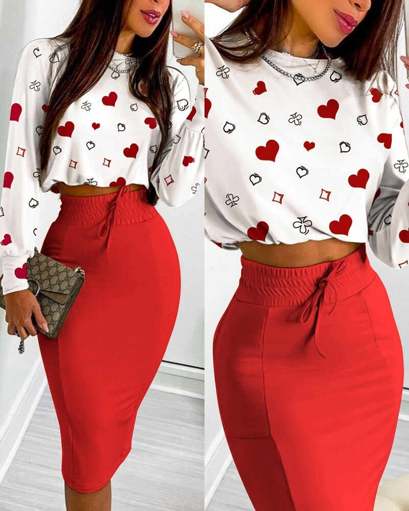 Long Sleeve Crop Top floral