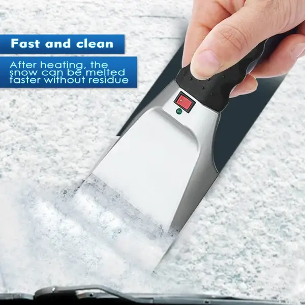 Heated Snow Ice Scraper for Car 12V Plug into Cigarette Lighter