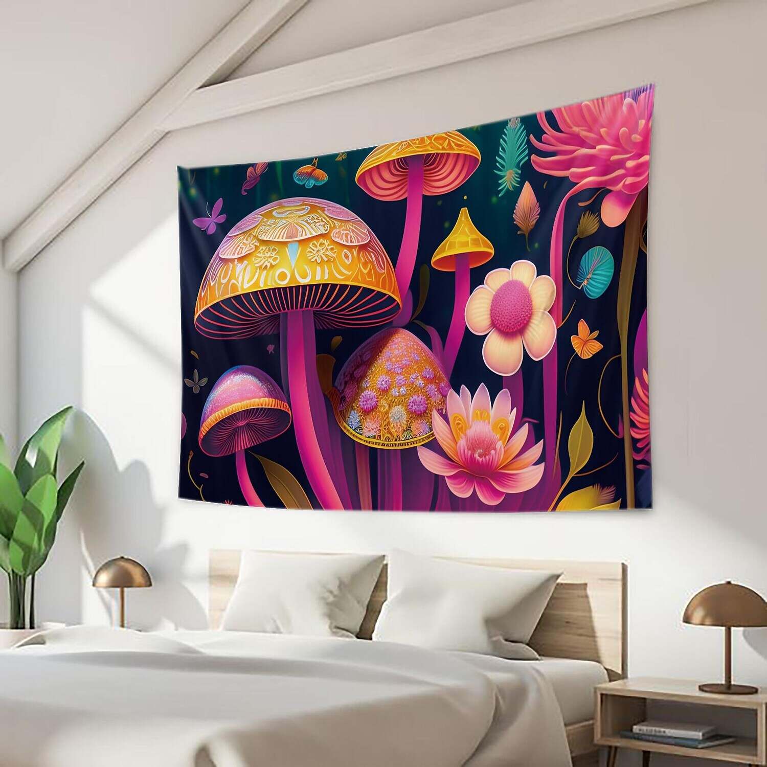 Trippy Mushroom Wall Tapestry Art Decor