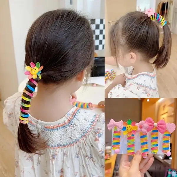 🌲 Early Christmas Sale🎁Colorful Telephone Wire Hair Bands for Kids