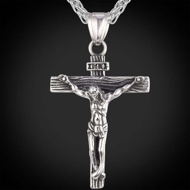 Jesus Stainless Steel Cross Necklace