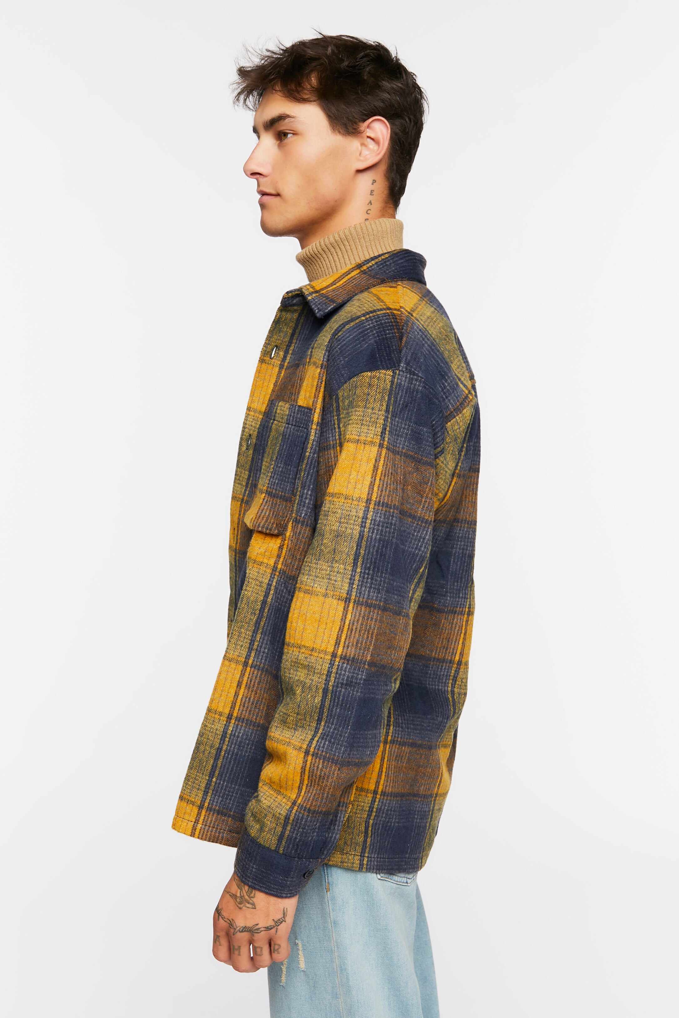 Men Apparel | Plaid Long-Sleeve Shirt Dark Blue Forever21 - LI40304