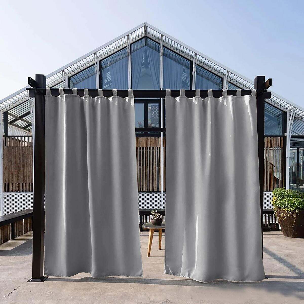 2 Panels Outdoor Curtain Privacy Waterproof