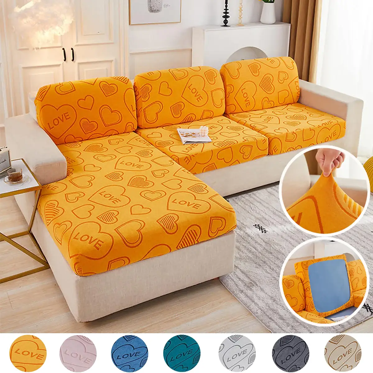 Thick Jacquard Cation Sofa Seat Cushion Cover Elastic Furniture