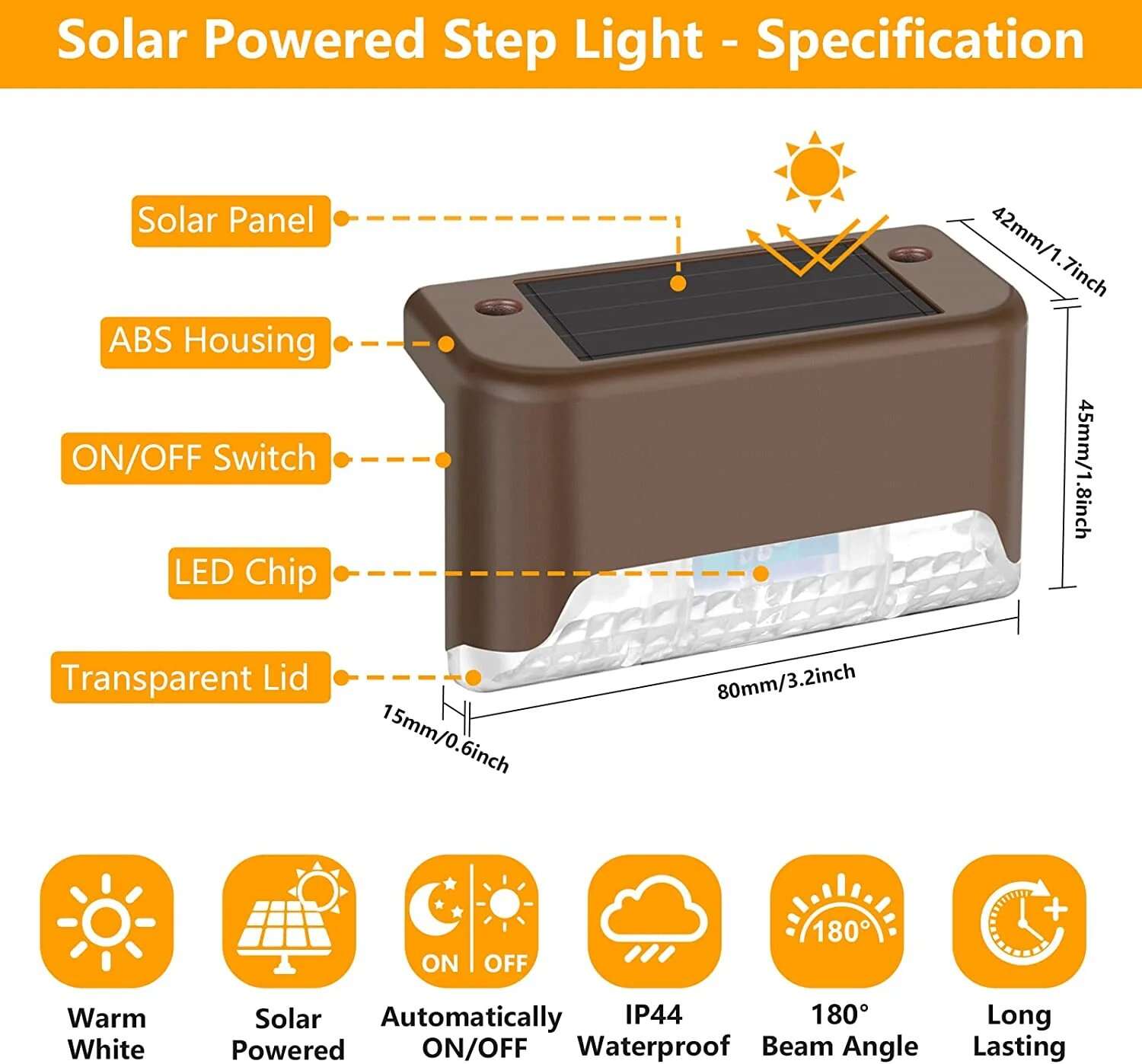 LED Solar Lamp Path Staircase Outdoor Waterproof Wall LightBUY MORE SAVE MORE