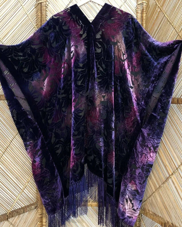 Kimono Fringed Velvet Cardigan Jacket