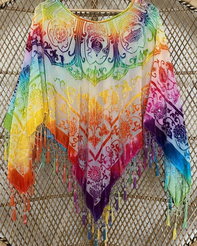 cape fringed kimono cardigan