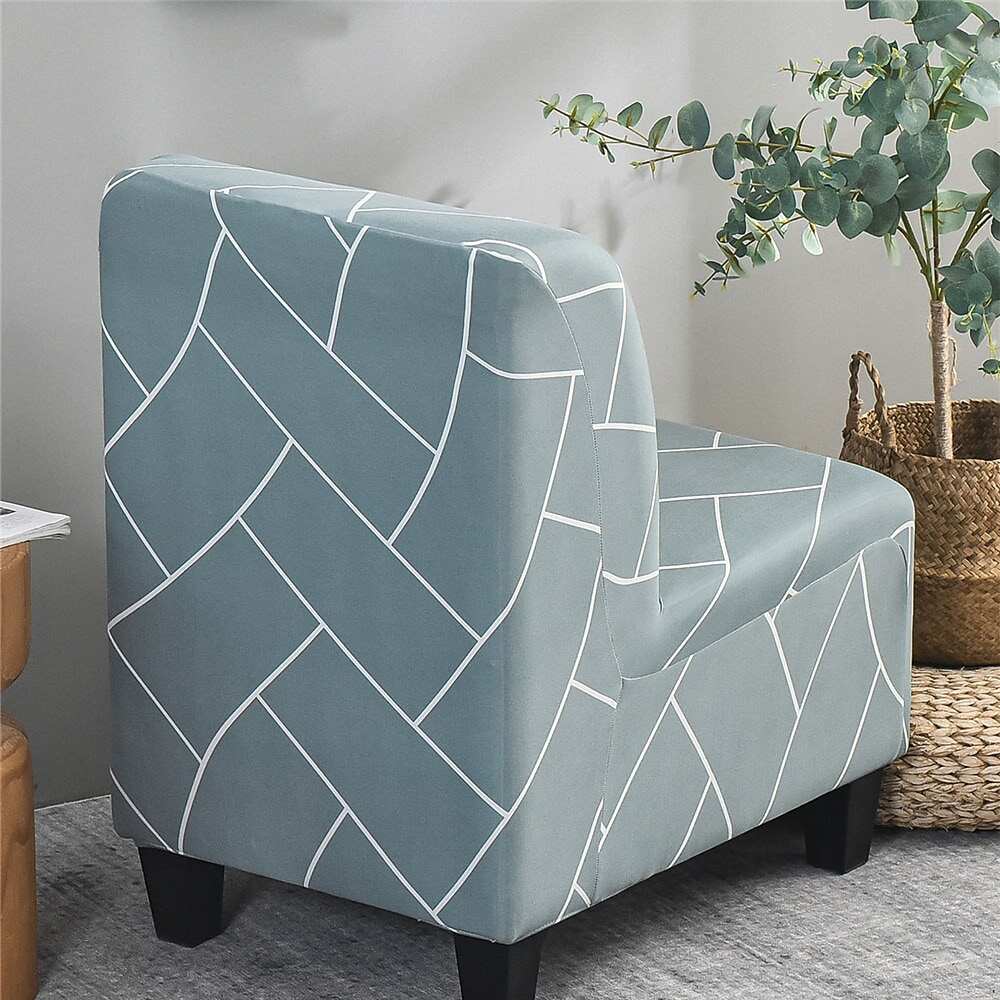 Stretc Accent Chair Cover Geometric Pattern