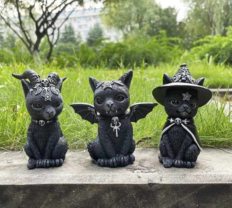 Cat Halloween Lawn Gnome