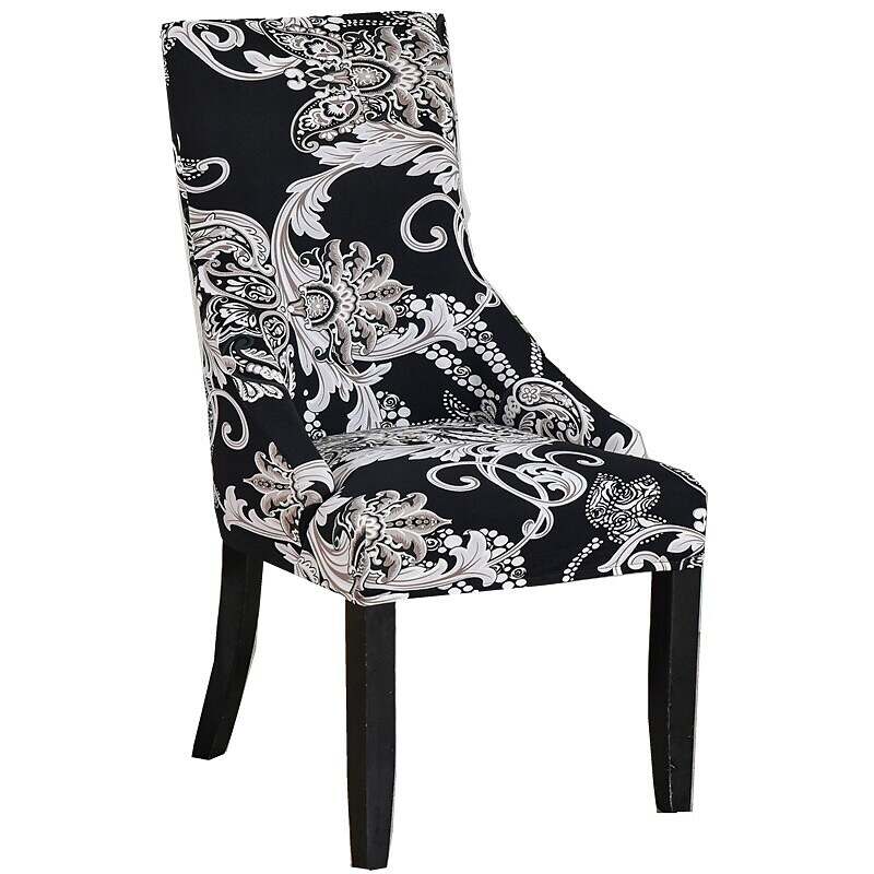 Stretch Wingback Chair Cover Boho/Flower Pattern