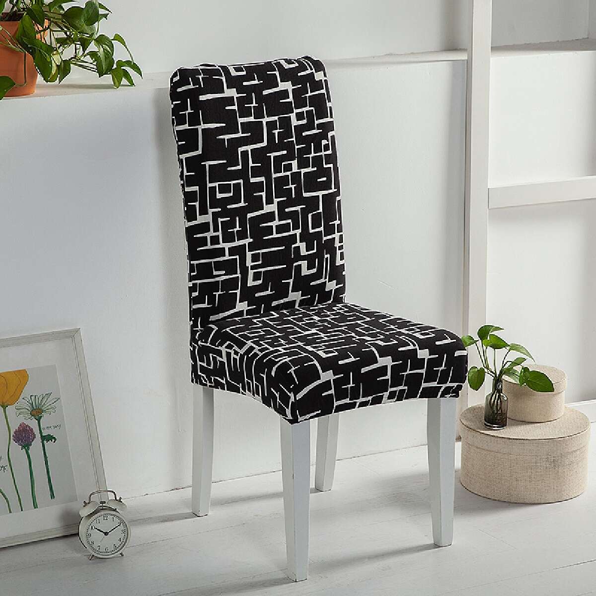 Printed Chair Covers for Dining Room Set