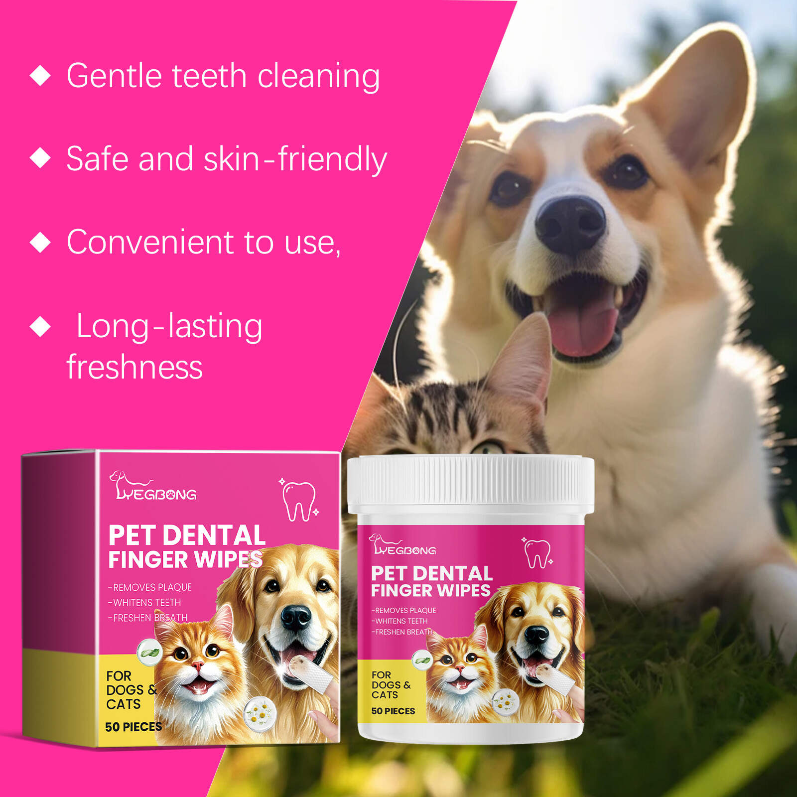 Pet Dental Finger Wipes