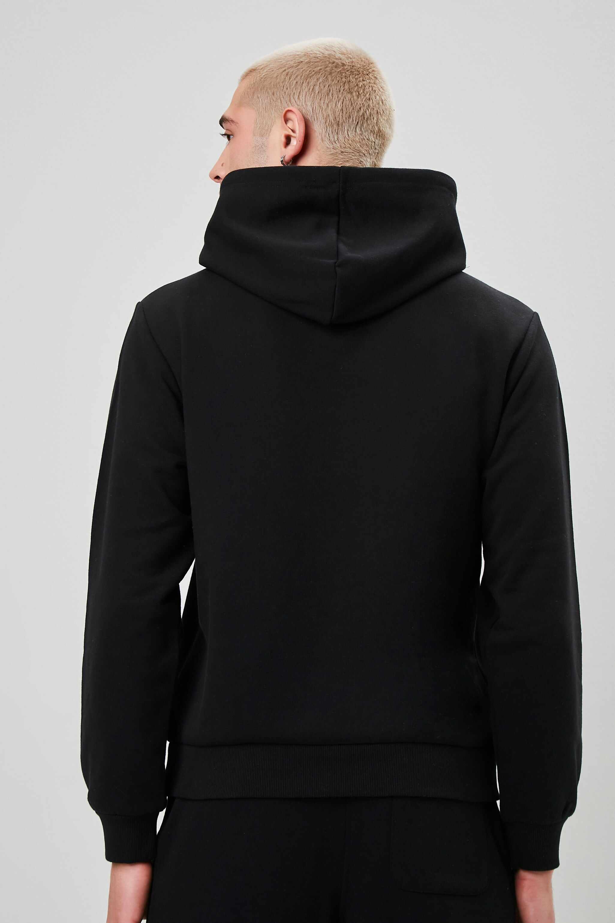 Men Apparel | Basic Drawstring Hoodie Black Forever21 - JV21206