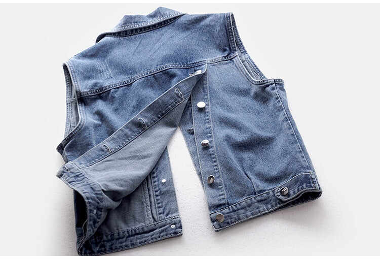 Women's denim vest