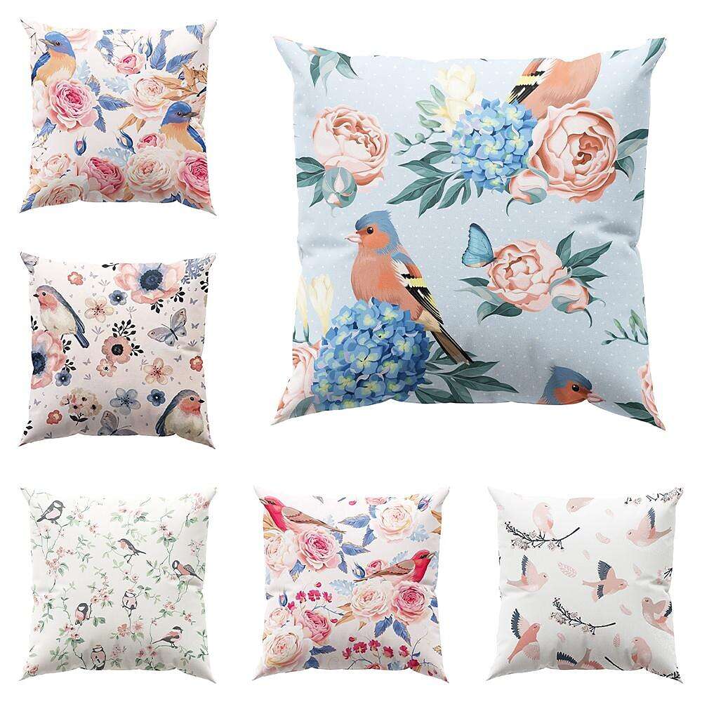 Floral Plant Double Side Pillow Cover 4PC