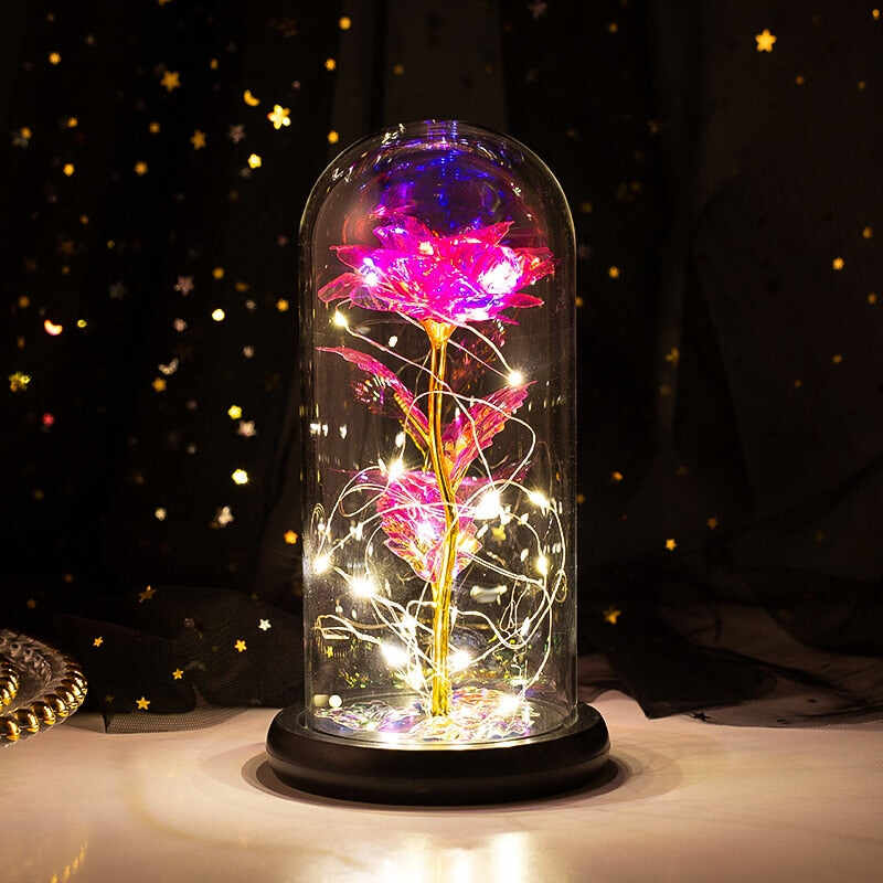 LED Rose in Glas